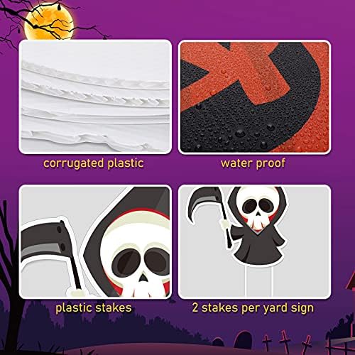 Jetec 10 Pcs Halloween Yard Signs with 20 Stakes