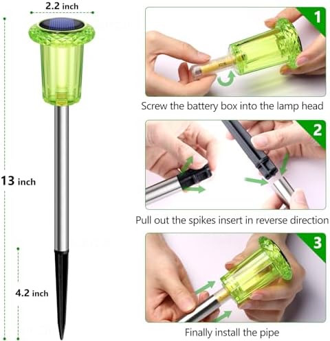 Halloween Solar Lights Outdoor 10 Pack LED Green Halloween Decor