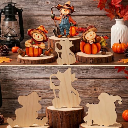 3 Pack Scarecrow Pumpkin Fall Table Sign Set