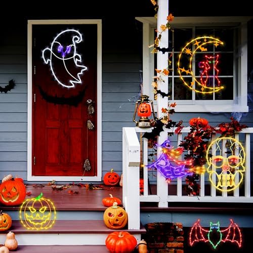 TRWYMZ Halloween Decorations - 16" Halloween Window Silhouette Lights