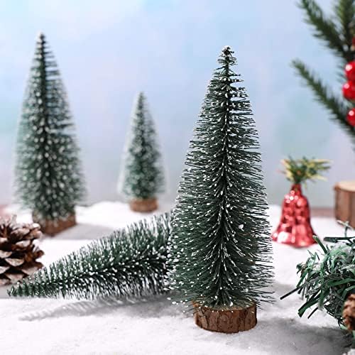 BESPORTBLE 10Pcs Mini Christmas Tree Snow Snow Frost Trees Bottle Brush Trees Winter Ornaments Tabletop Trees for Christmas Party Home Decoration (10cm)