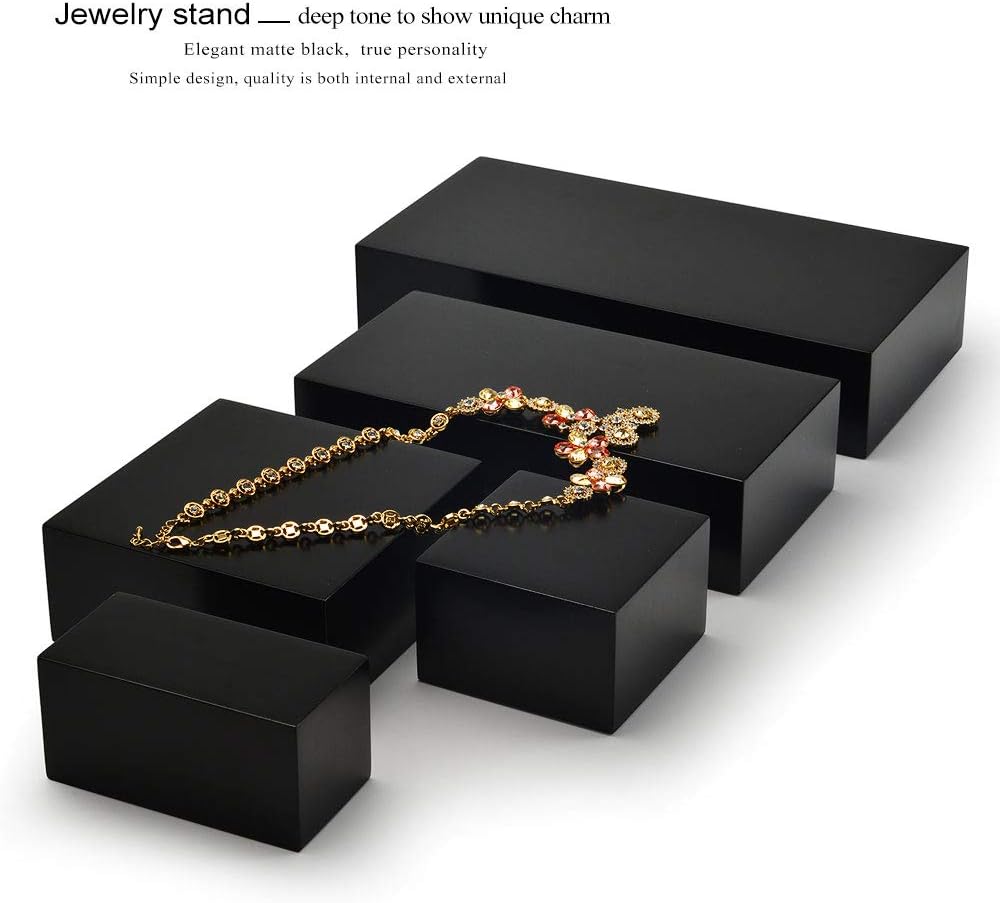 Solid Wood Minimalism Style Jewelry Display Stand Showcase Jewelry Organizer / SM05302 / Black