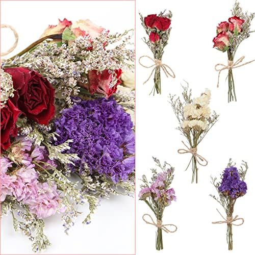 10 Pack Dried Flower Bouquets Mini Dried Flower with Stem Forget Me Not Dried Embossing Natural Flower Bundles Artificial Flower Dried Floral Arrangement for Vase DlY Wedding Decor (Forget Me Not)