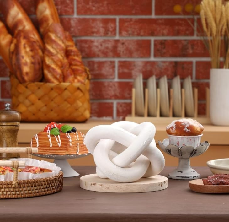 Wood Chain Link Decor 3-Link / White / 6 Inch