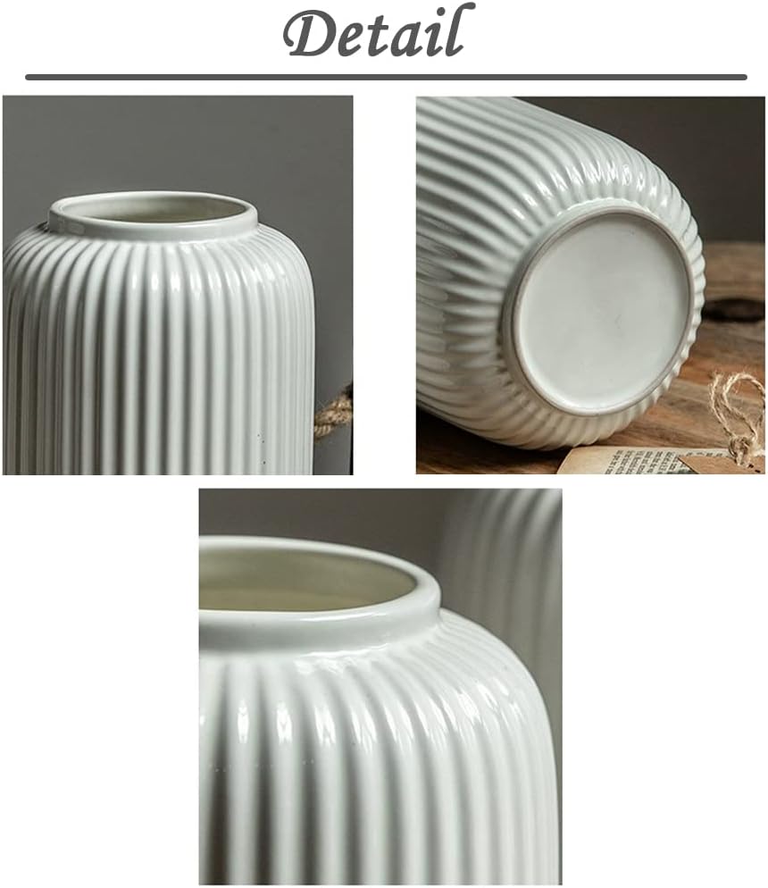 Simple Modern Table Vase / Medium: 8 Inches / White / 8 Inch