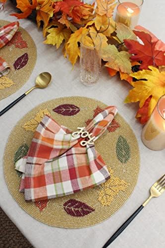 COTTON CRAFT Harvest Plaid Cloth Napkin - 12 Pack 100% Cotton Dinner Napkin