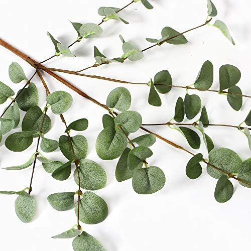 27" Eucalyptus Stems Greenery Stems Eucalyptus Leaf Spray in Silk Plastic Plants / Green / Set of 6