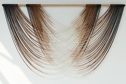Macrame Wall Hanging Brown Dip Dyed Boho Fiber Art Decor 57"W*35"L