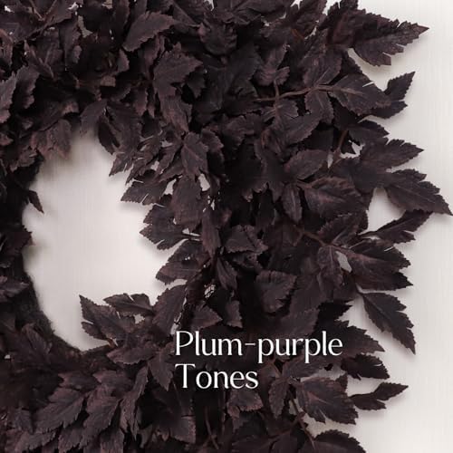 Fall Decor - Fall Wreaths for Front Door - 24 Inch Halloween Plum Wreath