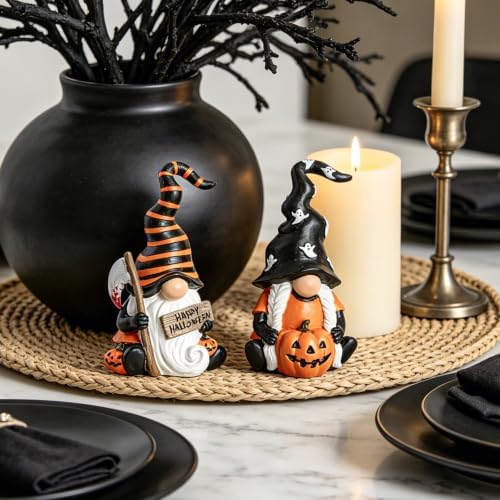 WDS WONDROUS Halloween Table Decorations, Gnomes for Desk Shelf Tray Decor