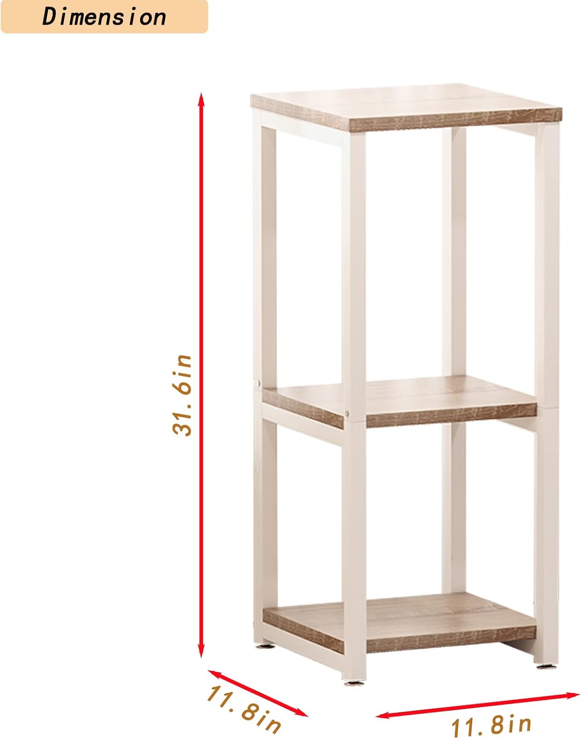 3 Tier Plant Stand Indoor Corner Tall Square Shape Plant Shelf | Modern Metal MDF board Flower Storage,Suitable tight