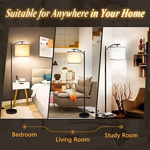 ROTTOGOON Floor Lamp for Living Room with 3 Color Temperatures LED Bulb, Standing Lamp Tall Industrial Floor Lamp