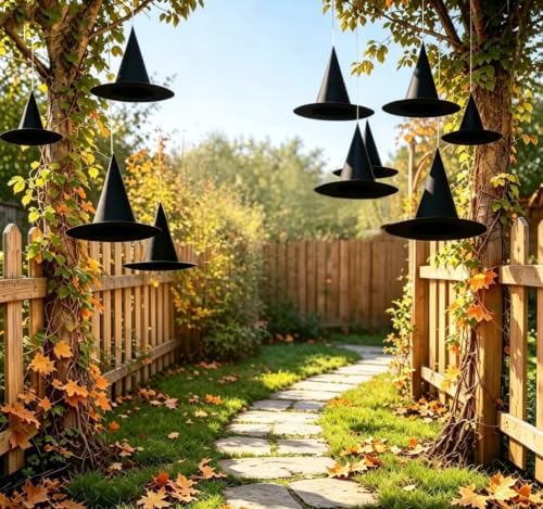10Pcs Witch Hat,Hanging Witch Hats Lightweight Witches Hat Black Wizard Hat