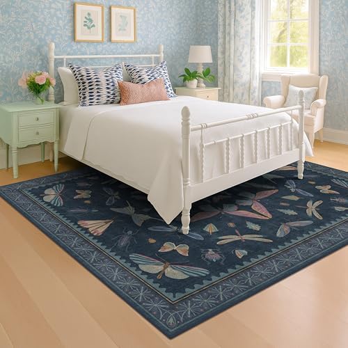 8x10 Large Farmhouse Rugs for Living Room - Unique Washable Area Rug for Bedroom, Dining Room Under Table, Boho &