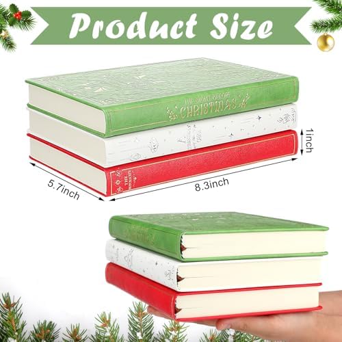 3 Pcs Christmas Coffee Table Books, Decorative Notebook