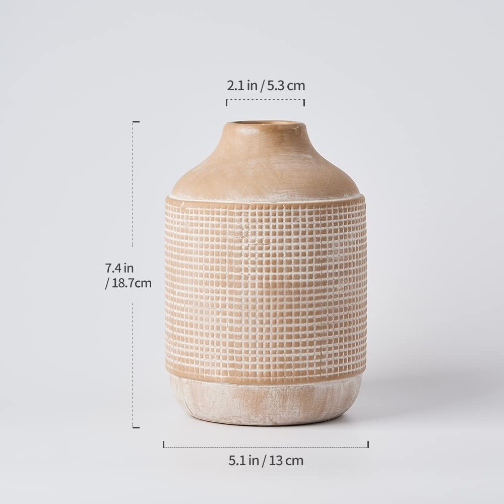Sand Glaze Finish Boho Vase / Jo-gs17132-beige