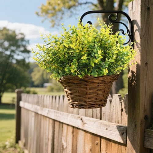 RECUTMS 12Pc Spring Yellow Greenery UV Resistant Artificial Outdoor Flowers