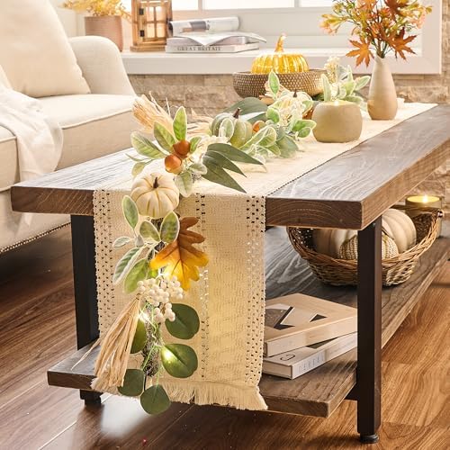 Valery Madelyn 6ft Fall Garland for Mantle with Pumpkins