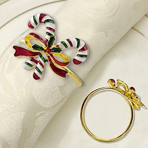 Napkin Rings Set of 6 Napkin Rings for Dinner Party, Wedding, Birthday Christmas, Holidays, Thanksgiving(Crutch)