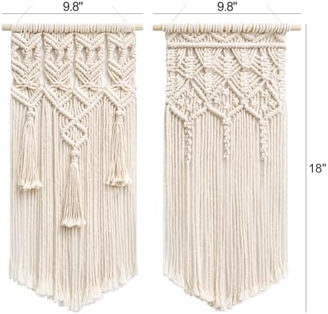 Macrame Woven Wall Hanging Boho Chic Geometric Art Decor / Small / Set of 2