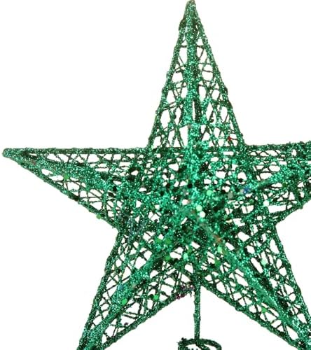 BinaryABC Iron Christmas Tree Star Topper,20cm Glittering Tree Topper