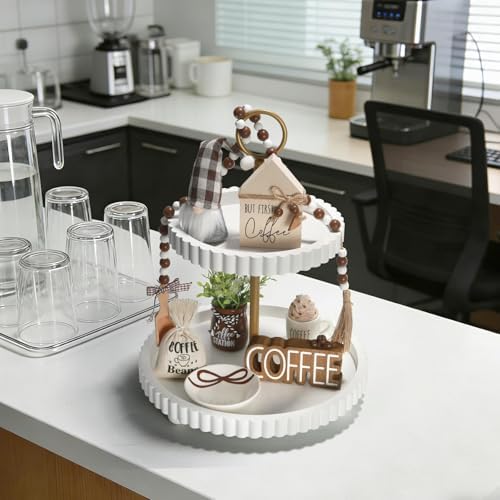 Coffee Bar Decor, 8 PCS Coffee Decorations for Tray Table Centerpieces
