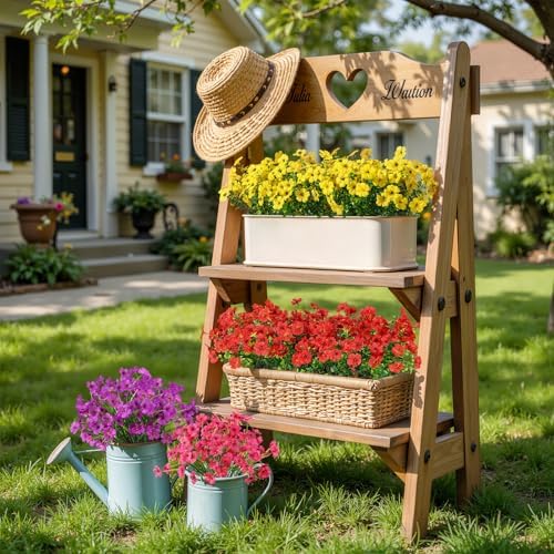 Alupssuc 48 Bundles Artificial Daisy Flowers UV Resistant for Outdoor Decor