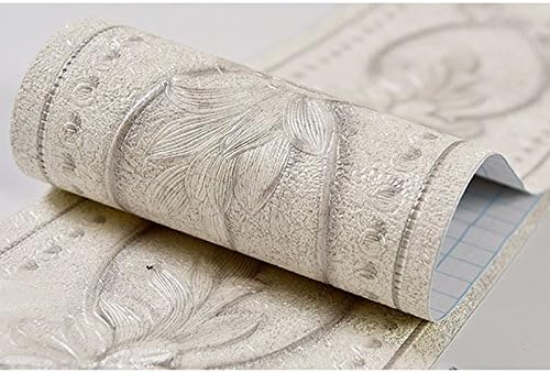 Creation Core Waterproof Wallpaper Border 3D Pattern Wall Decor Removable / Rose White / 4.2 x 196.8