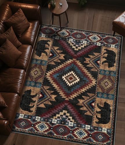 YIHOUSE 6x9 Western Cabin Area Rugs for Living Room