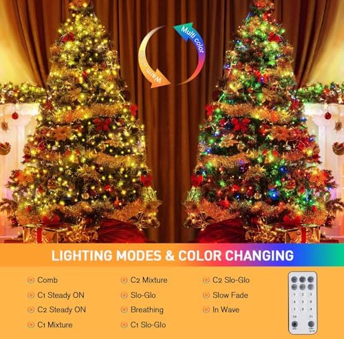 JMEXSUSS 100 LED Warm White & Multicolor Color Changing String Lights
