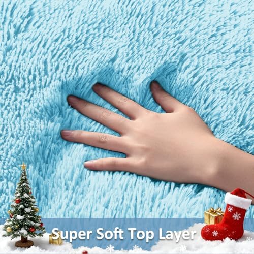 Ophanie 5x8 Light Blue Rugs for Living Room,Kids Rug,Playroom Area Rugs for Boys Girls Teen Decor,Fluffy Fuzzy Soft