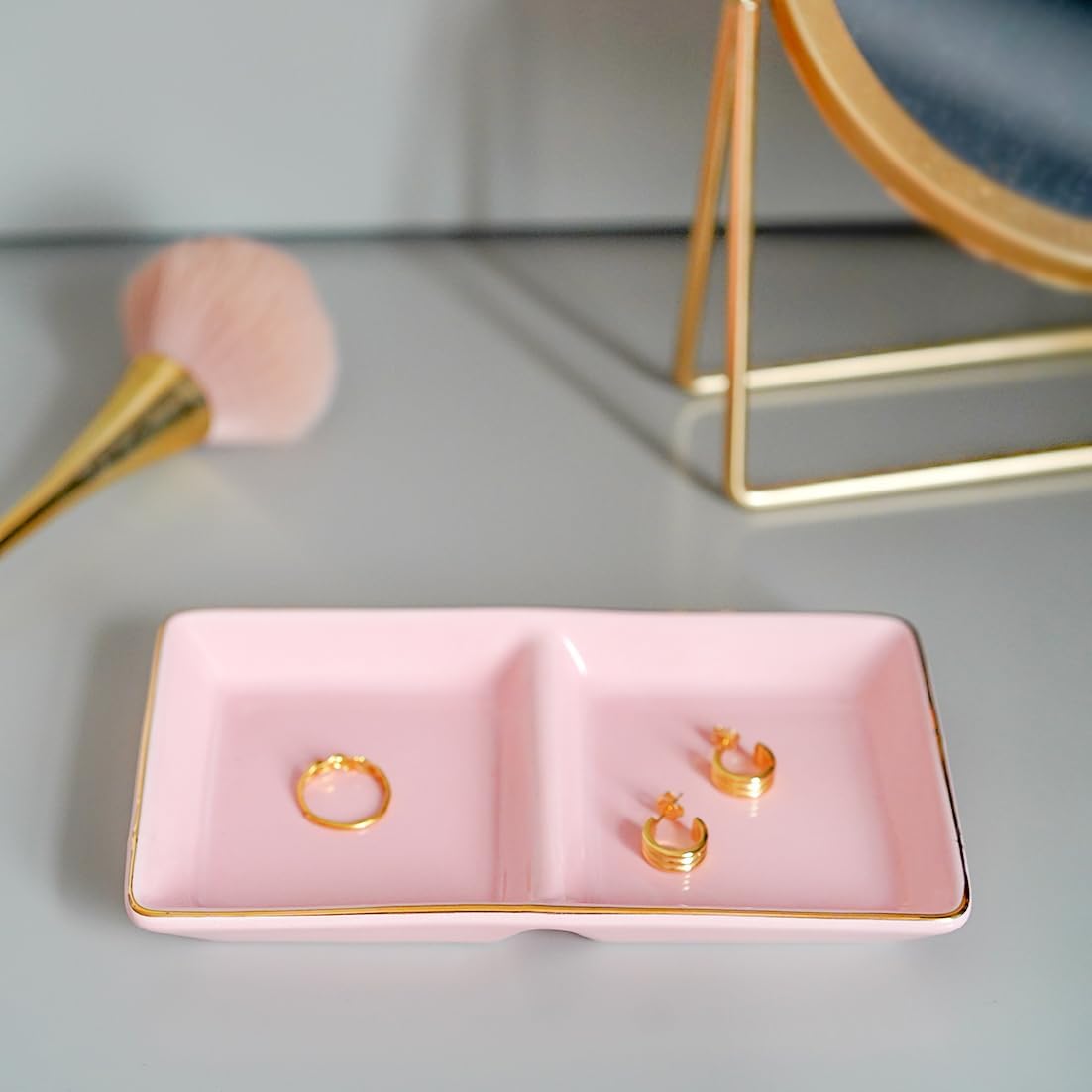 Ceramic Jewelry Dish Tray / Pink