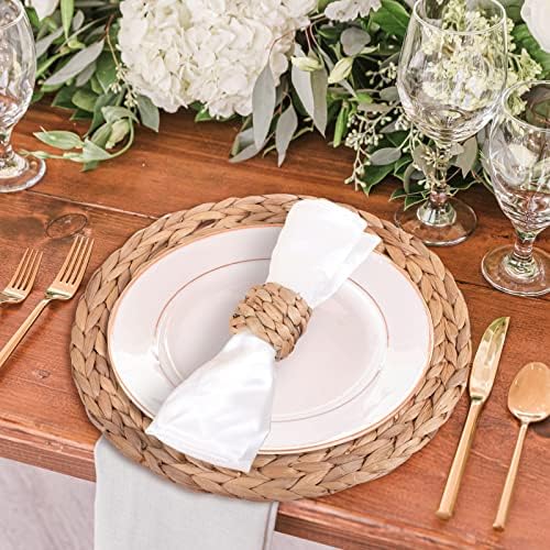 Farmhouse Rustic Napkin Rings Set of 12, Fall Thanksgiving Table Decor