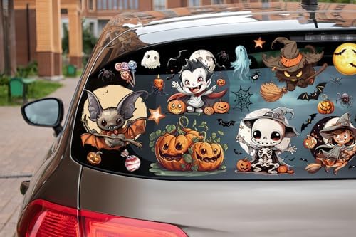 12 Sheets Big Size Window Clings Halloween Window Clings Halloween Bat Spider Vampire Witch Decorations Halloween Window Sticker Window Decals Window Stickers Home School Office Party Supplies