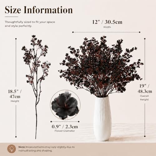 Mandy's 6 Bundles Artificial Black Baby’s Breath Flowers