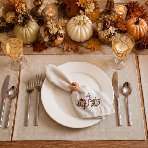 SmoothNovelty 6 Pcs 18x18 inch Fall Cloth Napkin Thanksgiving Linen Napkin