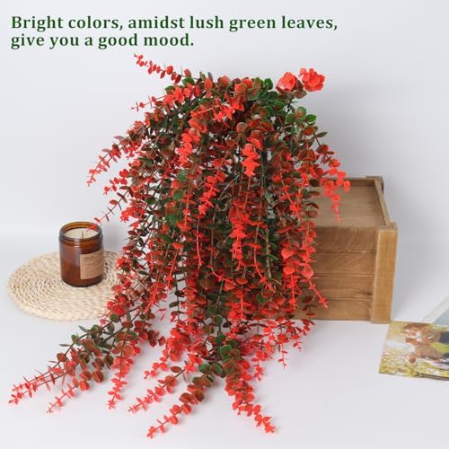RECUTMS Artificial Monkey Hanging Plants Faux Draping Trailing Greenery 3Pc