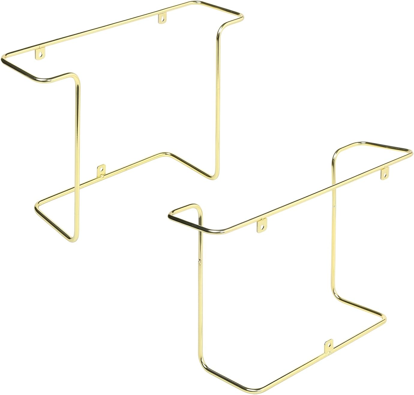 MyGift Brass Metal Vinyl Record Wall Rack Set of 4, LP Display Shelf | Wall Mounted, Wire Construction, Modern Hanging