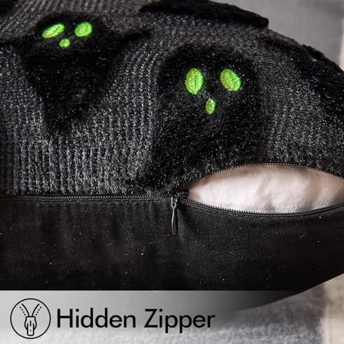 MIULEE Black Halloween Pillow Covers Cute Ghost Decor Set of 2 18x18