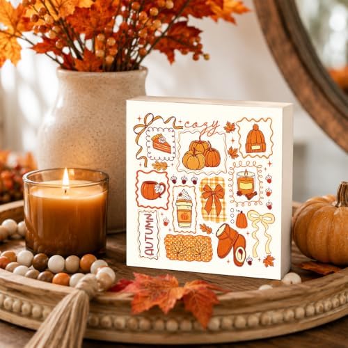 Cozy Fall Decor Sign | Autumn Pumpkin Spice Wall Art & Seasonal Home Decor