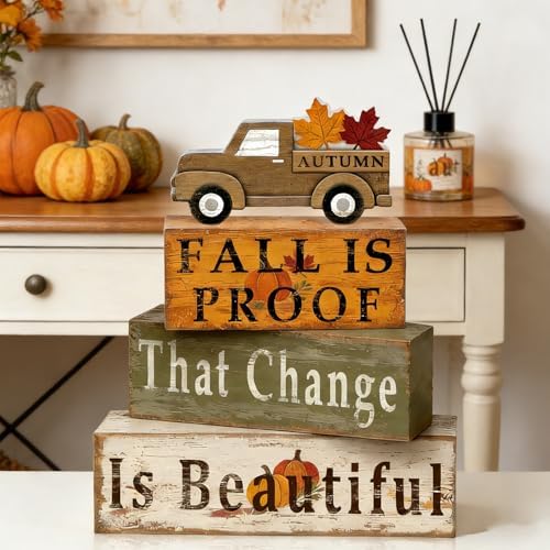 Leaves Truck Fall Decor, Fall Decorations for Home