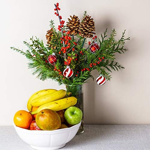 Whaline Christmas Red Berry Twig Stem, 12 Pack Artificial Burgundy Berry Picks for Christmas Tree Decorations, Valentines, Crafts, Wedding, Holiday Home Decor