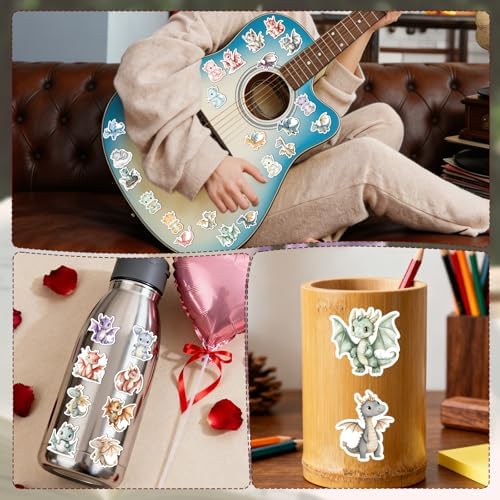100 Pcs Dragon Baby Shower Stickers Fantasy Dragon Stickers