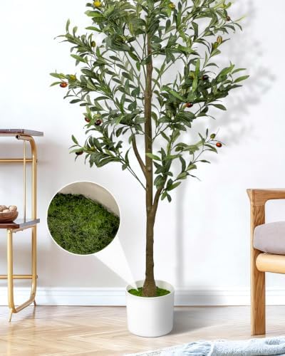 5FT Artificial Olive Tree Indoor Tall Faux with Planter
