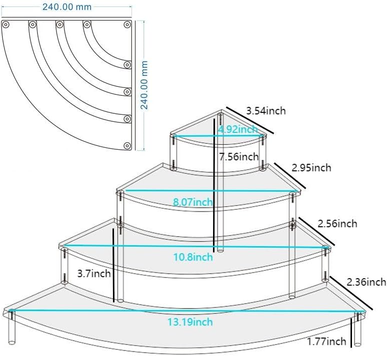 4 Tier Desktop Display Stand for Mini Figurines / Clear