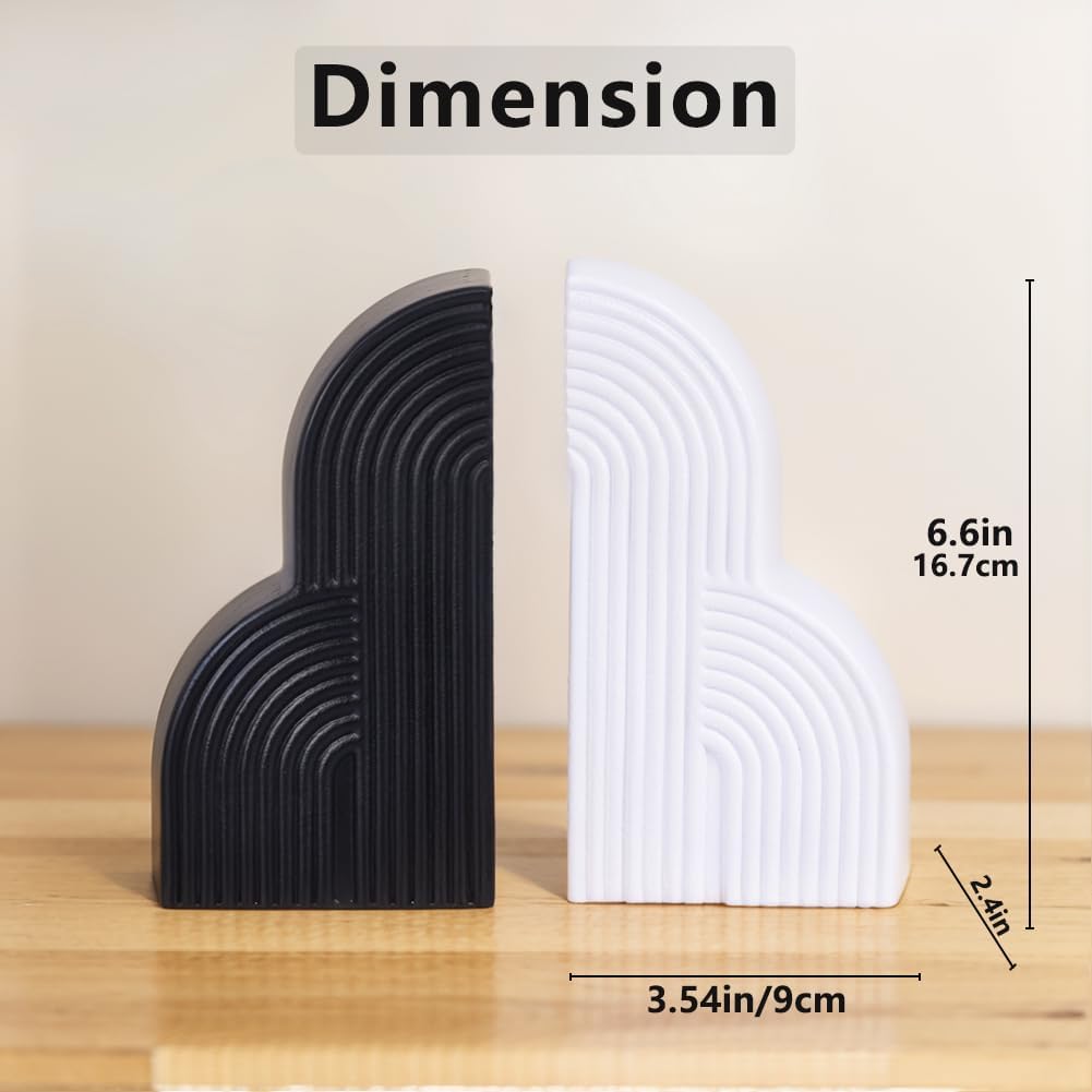 Modern Minimalist Geometric Book / White and Black / Set of 2
