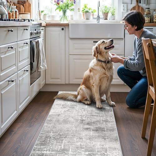 Washable 2x5 Hallway Runner Rug: Indoor Abstract Water Resistant Kitchen Entryway Rug Soft Living Room Bedroom Carpet