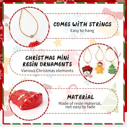 36Pcs Mini Christmas Hanging Ornaments for Tree,Festival Home Decor