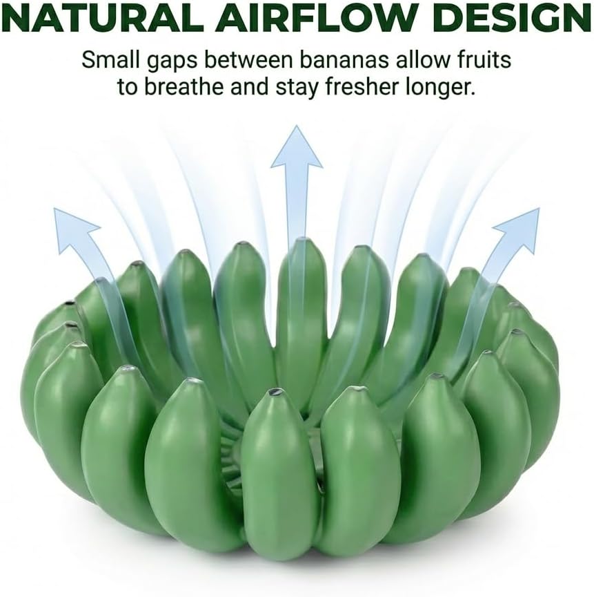 Banana fruit bowl holder Handcrafted Art Centerpiece / Green / 12 Inch