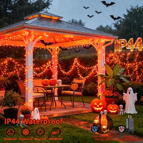 JMEXSUSS 300 LED Orange Lights for Halloween Indoor Outdoor Decor
